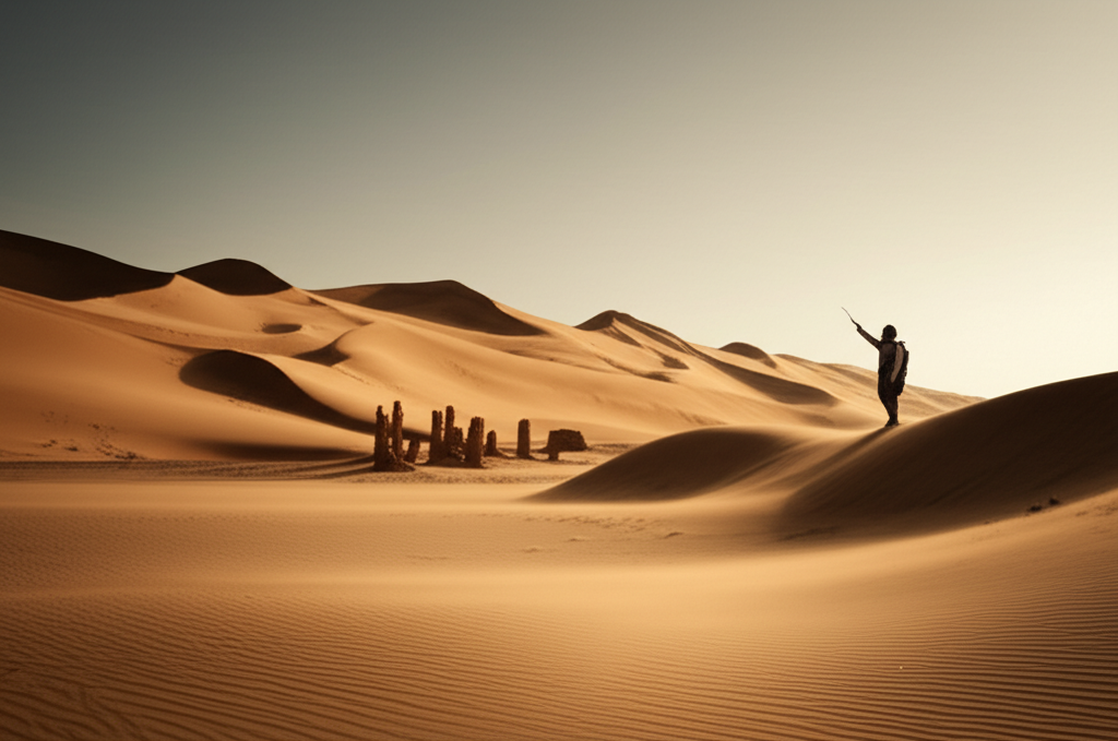 Illustration of Sven Hedin and the Discovery of Loulan in the Taklamakan