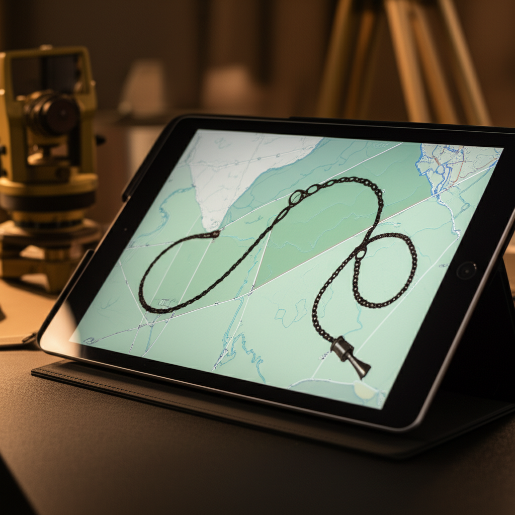 Illustration of The Impact of the Gunter Chain on Modern Land Surveying