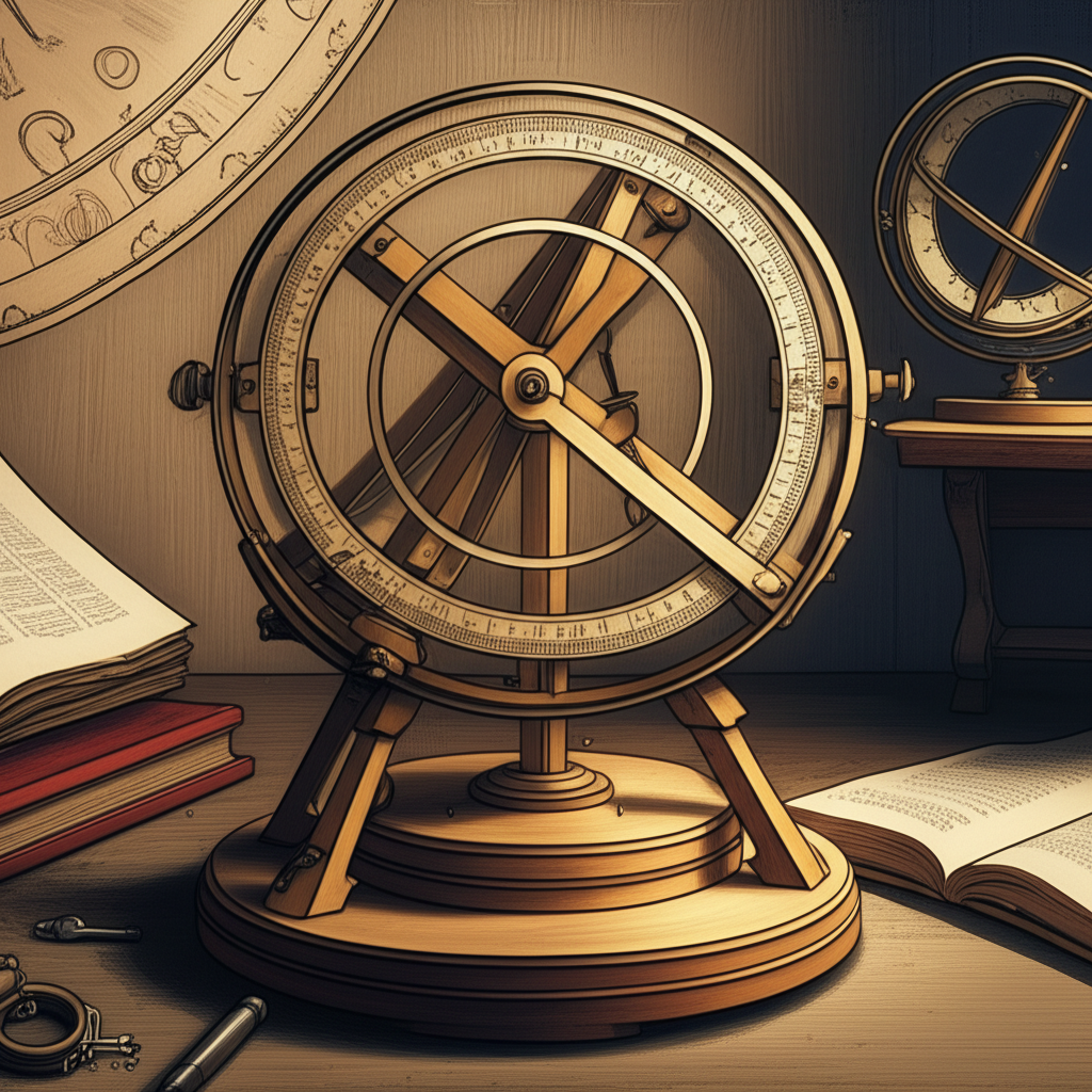 Illustration of The Invention of the Torquetum in Medieval Astronomy