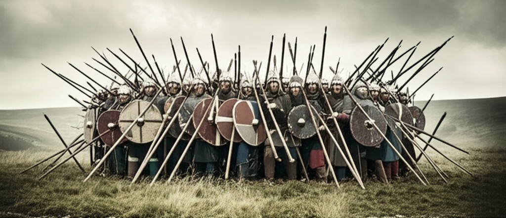 Illustration of The Schiltron Spear Formation in Scottish Wars